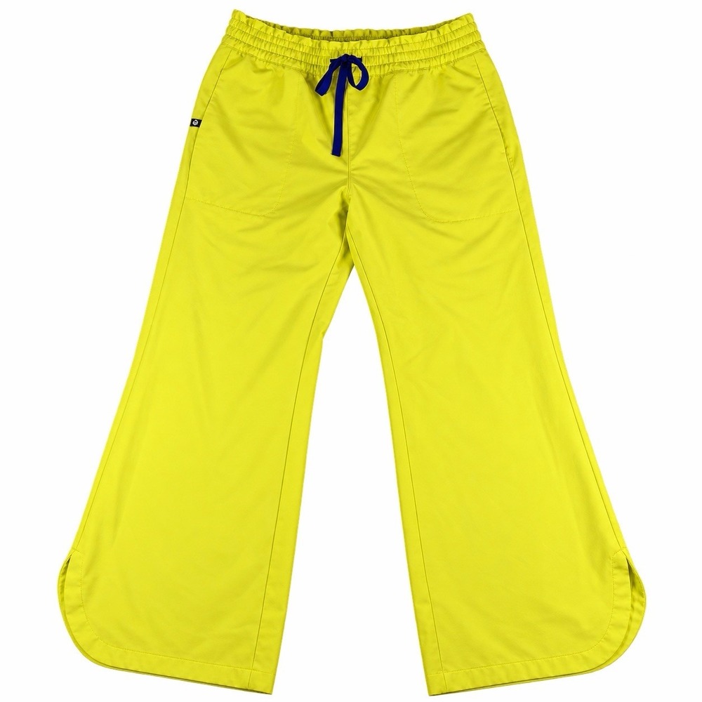 FIGS Marseille Wide Leg Scrub Pants Women Large Petite Neon Yellow